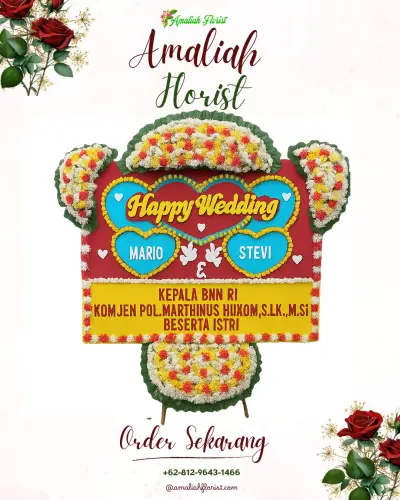 Karangan Papan Bunga Pernikahan di Tambangan Hulu